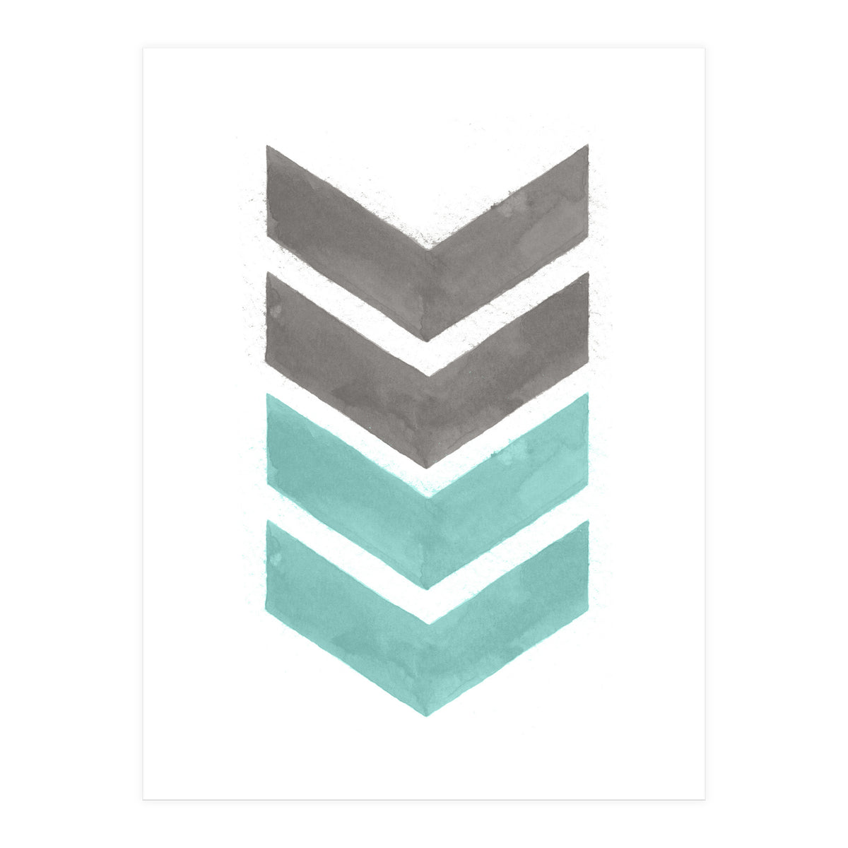 Mint Grey Chevron Print (Print Only)