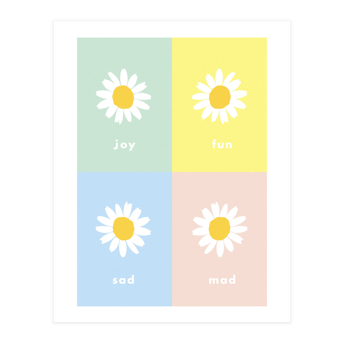 emotions - colorful - pop flower - joy - mad- sad - fun (Print Only)