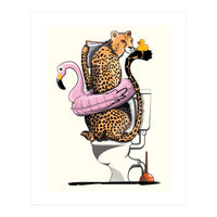 Cheetah on the Toilet, Funny Bathroom Humour (Print Only)
