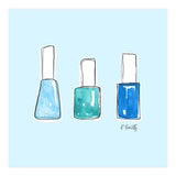 Nail Polish Watercolour | Blue (Print Only) thumbnail