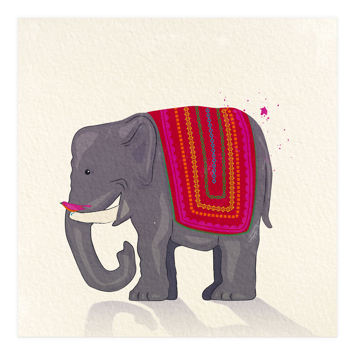 Elephant and Bird (Print Only)