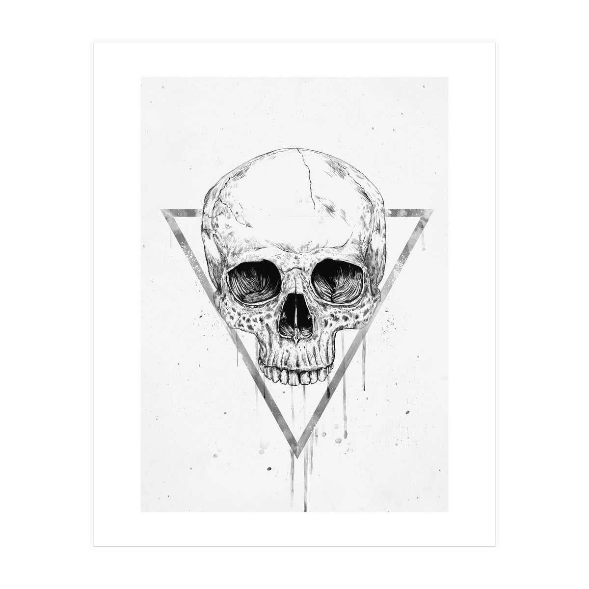 Skull In A Triangle (bw) (Print Only)