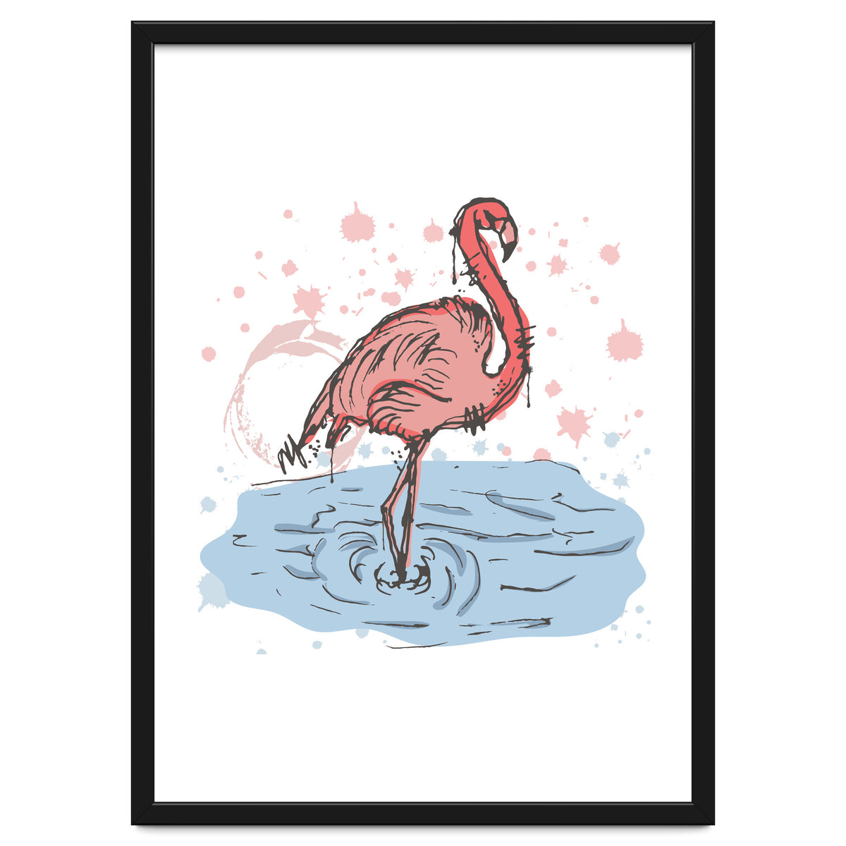 Flamingo Scribble sketch