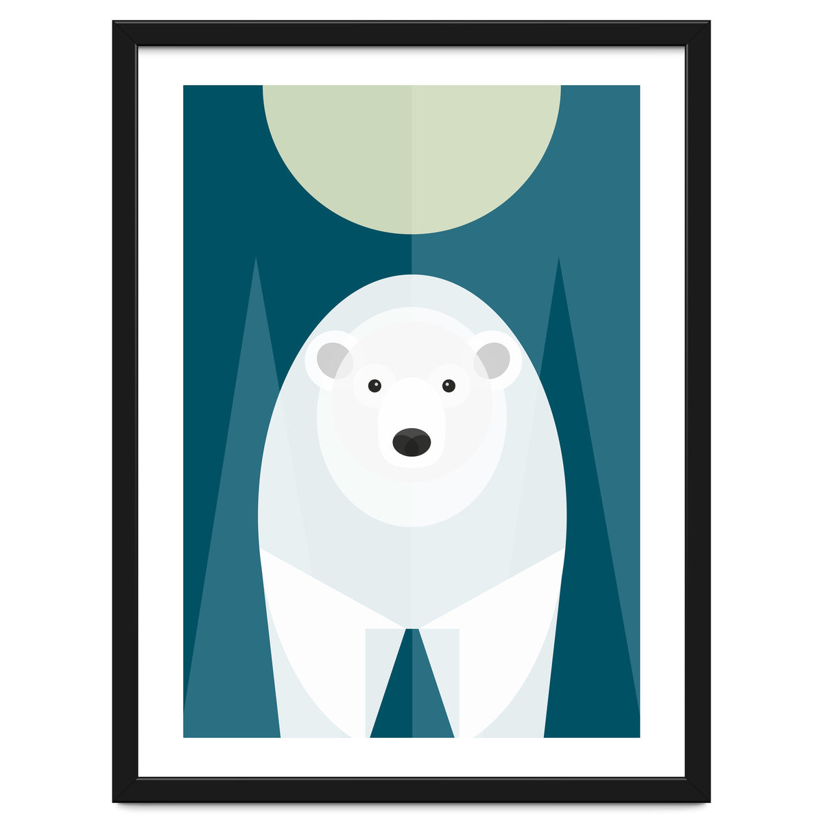 Mid Century Geometric Polar Bear