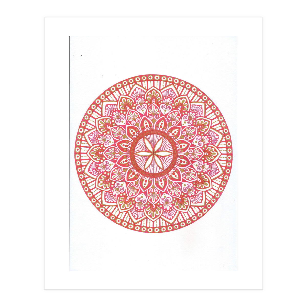 Red & Gold Mandala (Print Only)