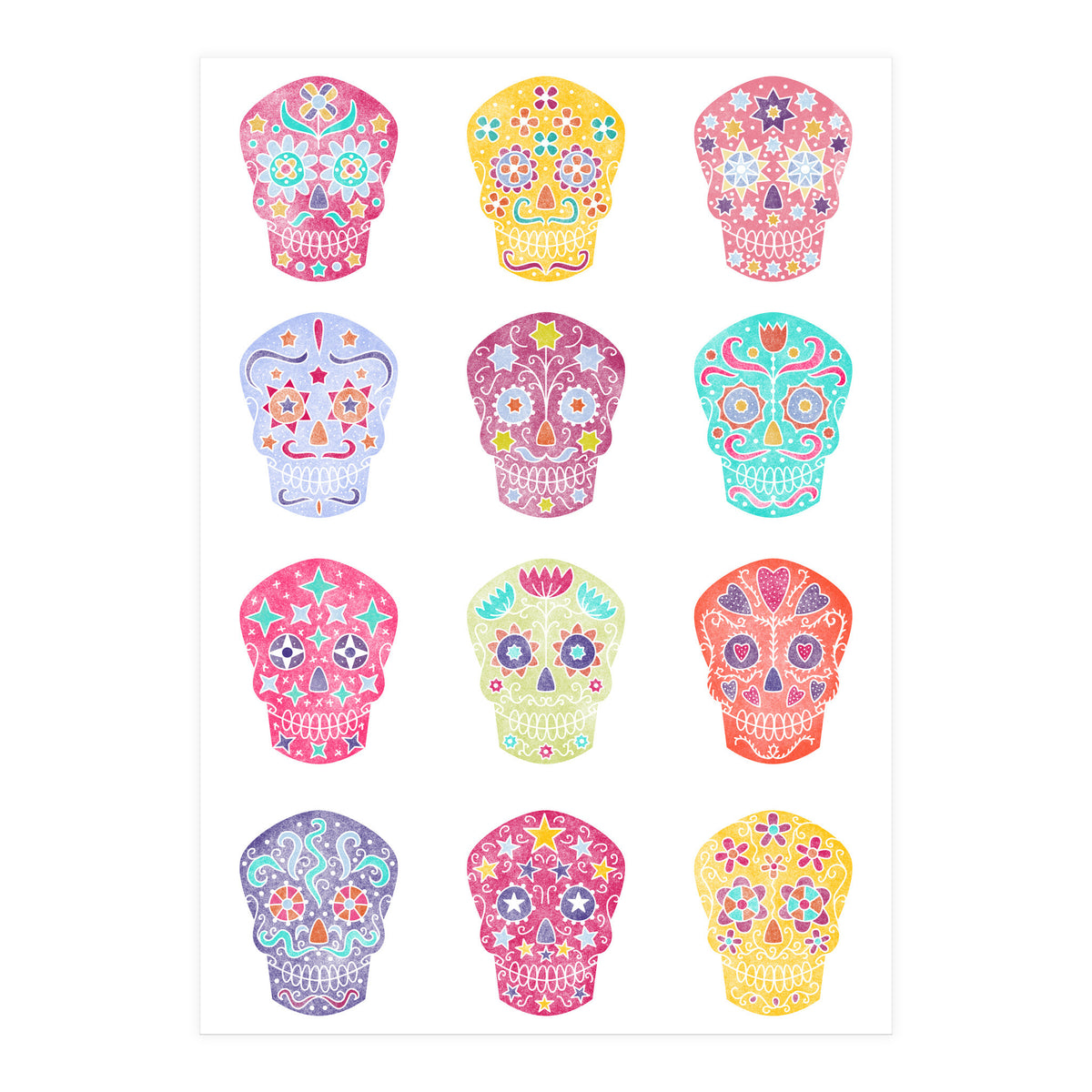 Watercolour Sugar Skulls (Print Only)