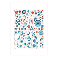 Turquoise Flower Mashup (Print Only)