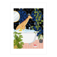 Giraffe Taking a Bubble Bath (Print Only)