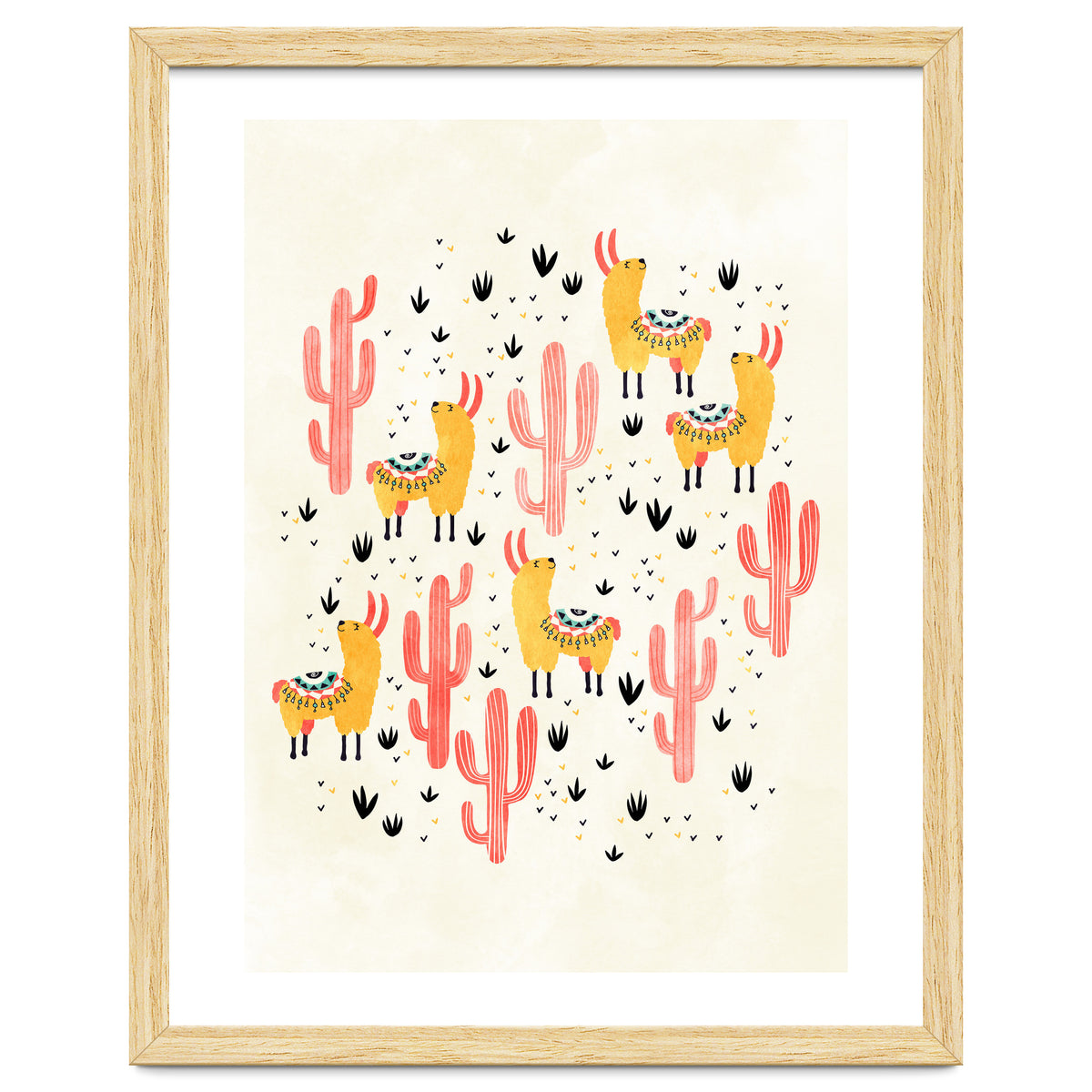 Yellow Llamas Red Cacti