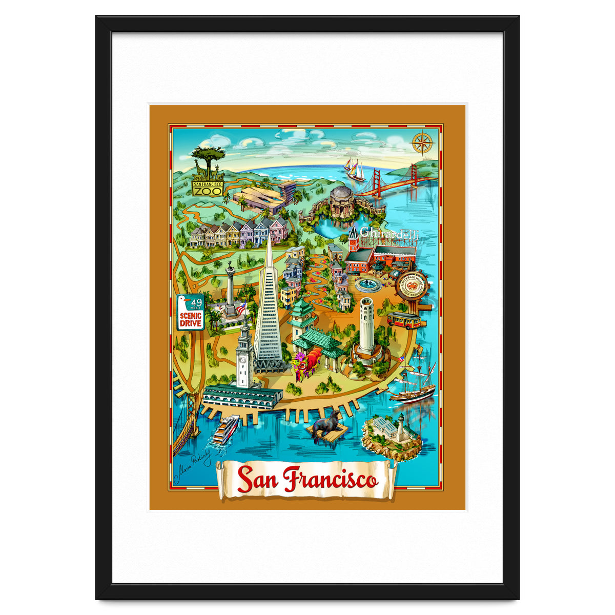 San Francisco Map Illustration