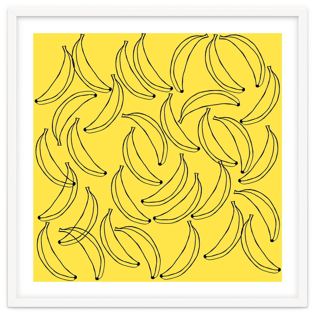 Bananas pattern on yellow background