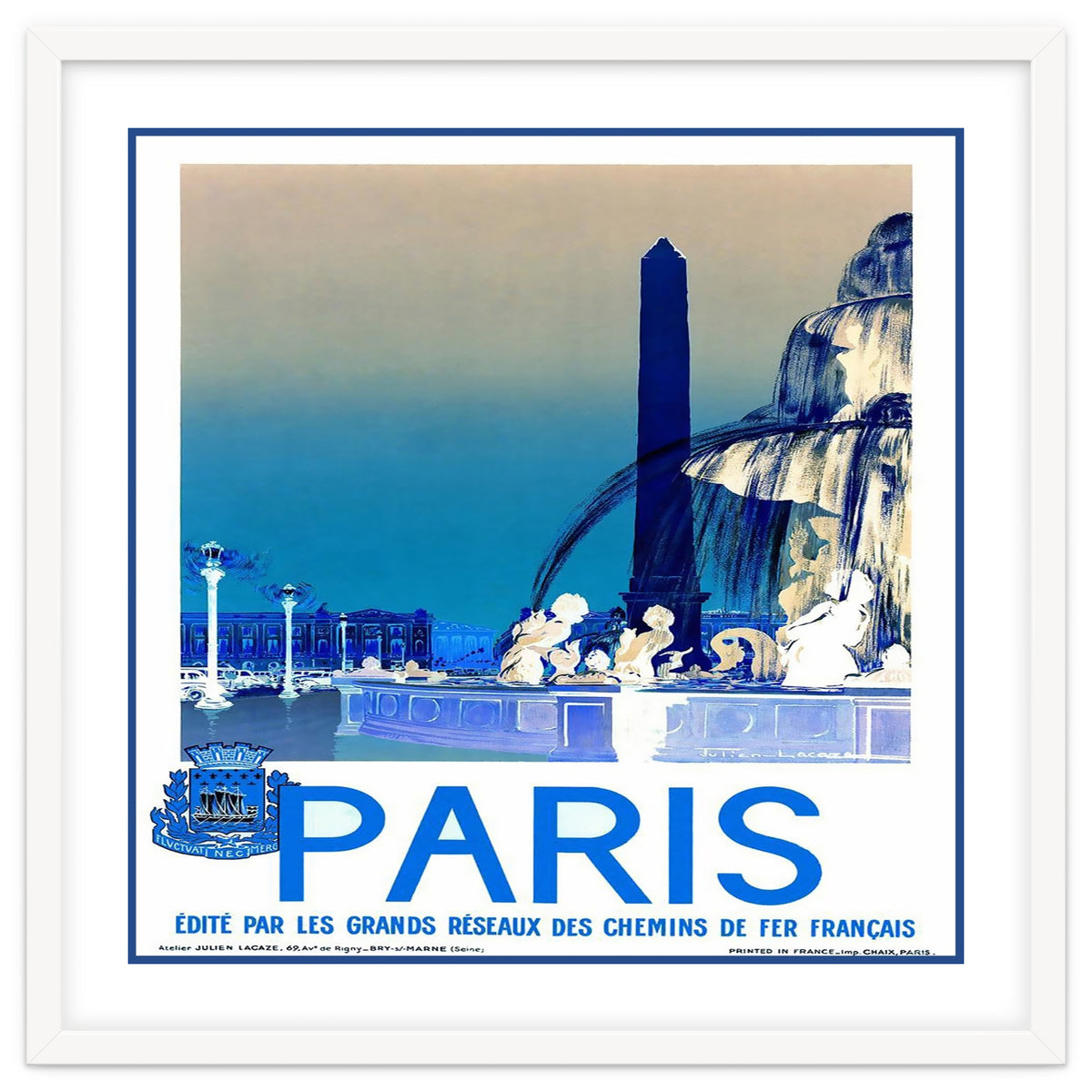 Travel Poster Paris Vintage