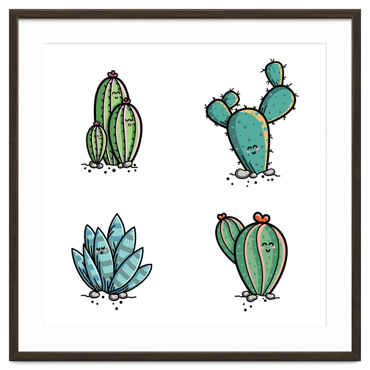 Kawaii Cute Cacti Desert Plants