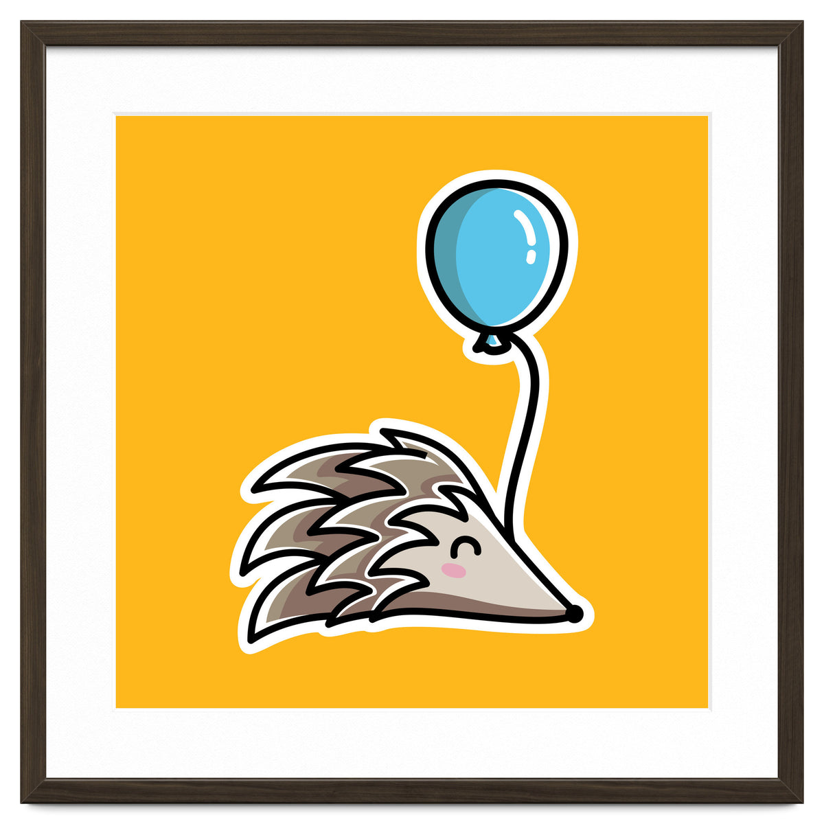 Kawaii Cute Hedgehog With Balloon