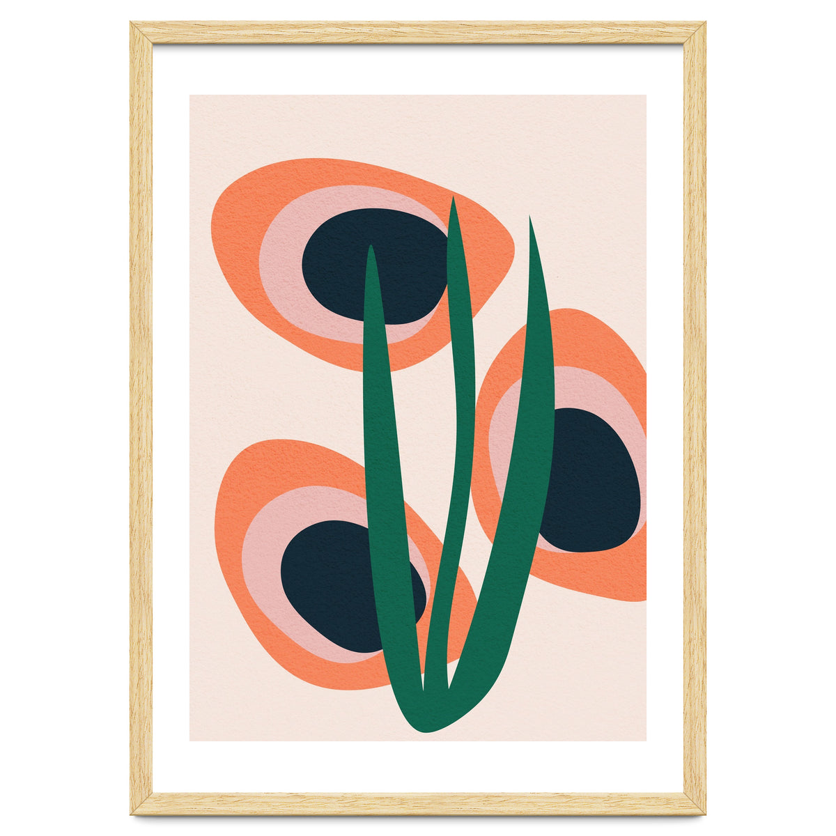 Abstract Mid Century Modern Scandinavian Leaf II