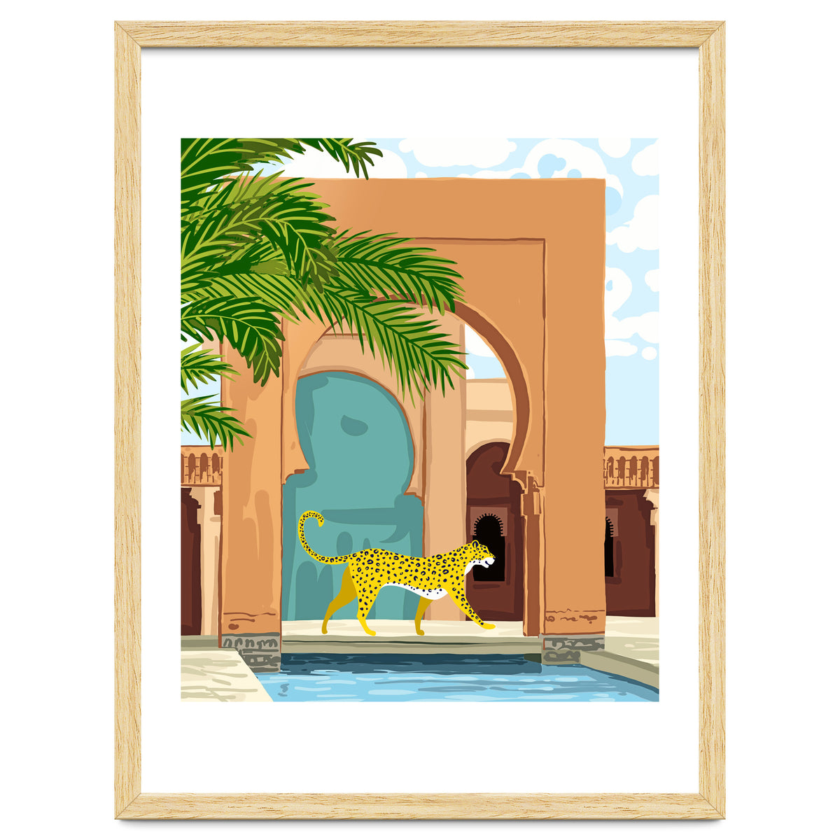 Cheetah under the Moroccan arch