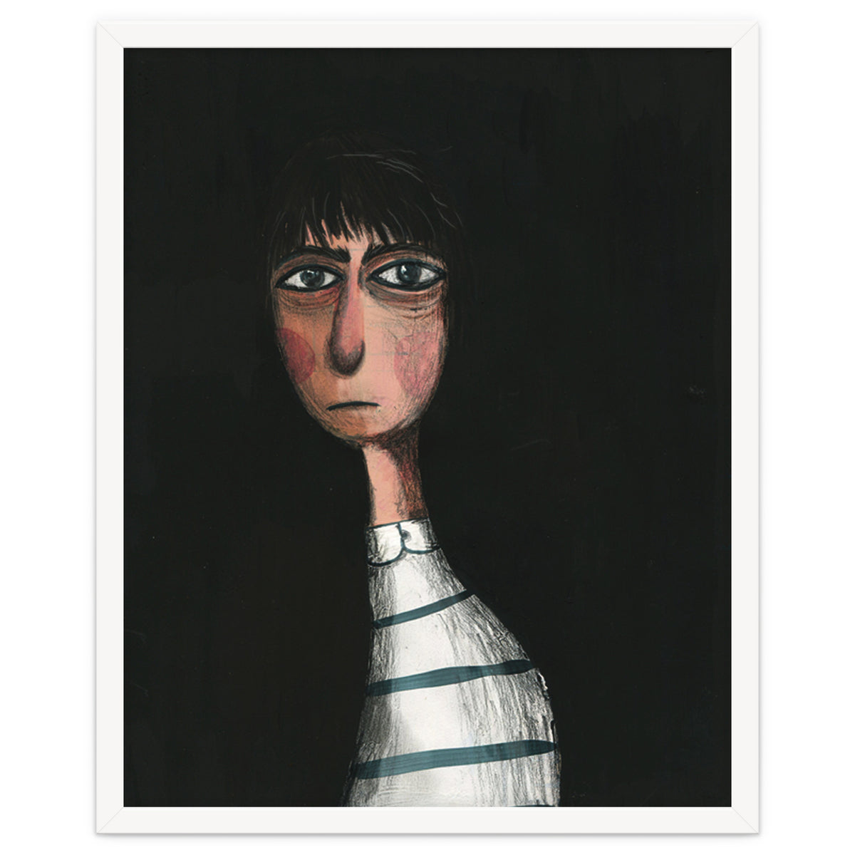 Seated Woman In Stripes