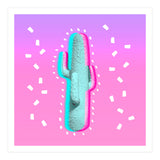 Modern 3 D Color Channel Cactus Photography Pink Purple Gradient 90's Pattern (Print Only) thumbnail
