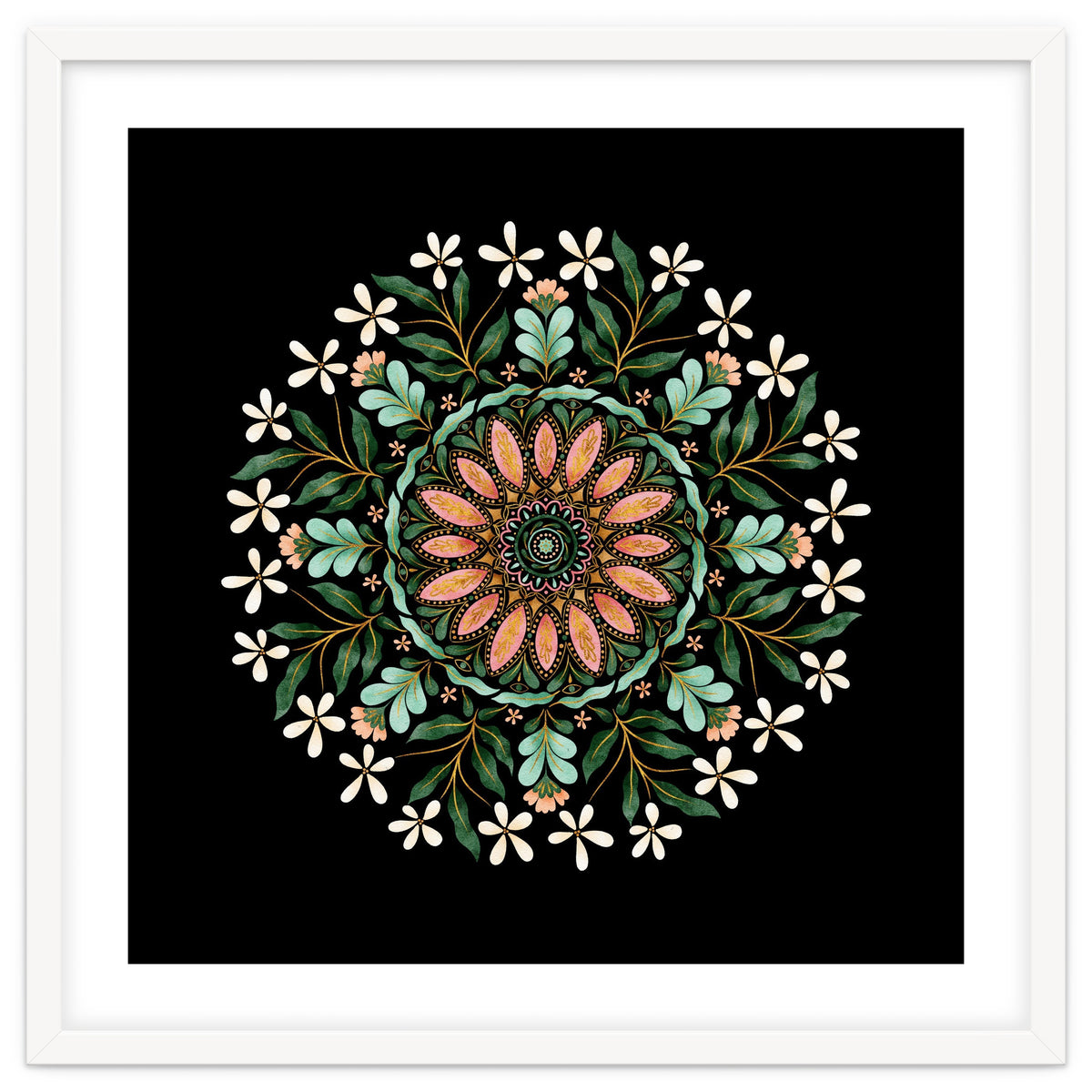 Floral Mandala | Black