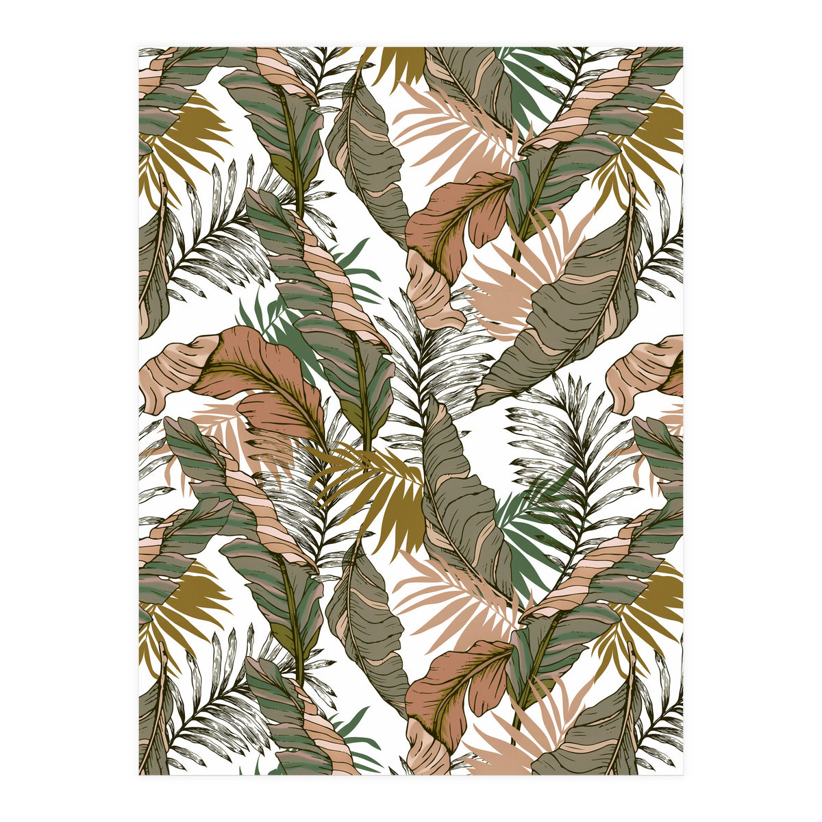 Drawing of wild tropical jungle I (Print Only)