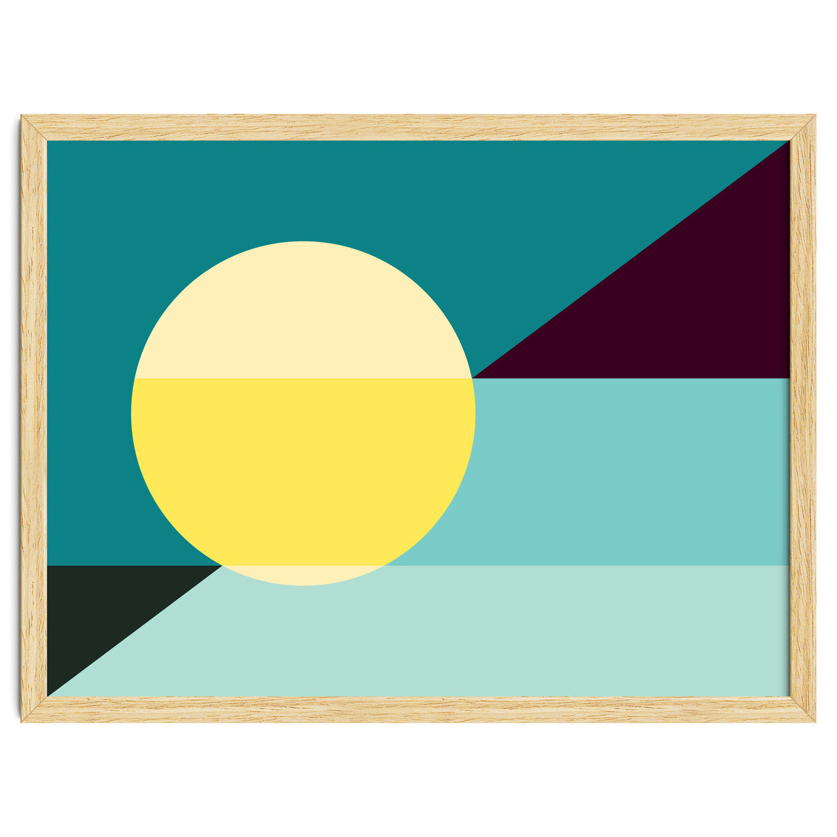 Geometric Shapes No. 3 - teal, purple & yellow