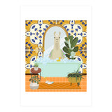 Llama Bathing in Moroccan Style Bathroom (Print Only) thumbnail