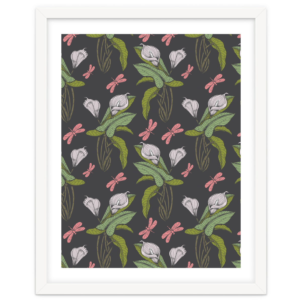 Hand drawn floral dark - 03