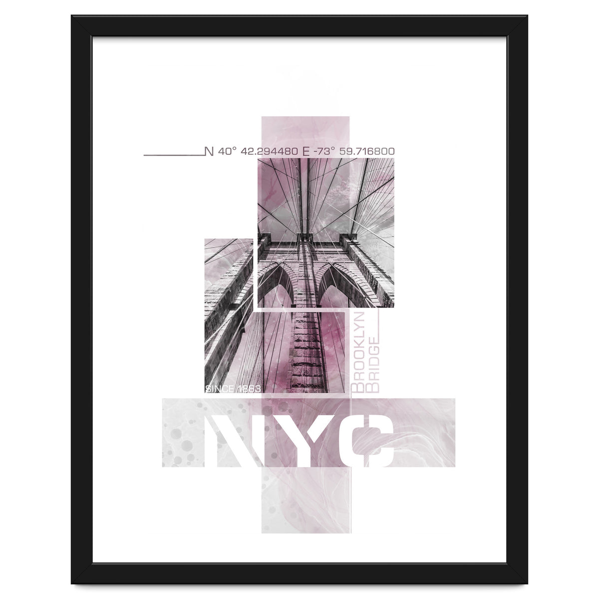 NYC Brooklyn Bridge Details | pink marble