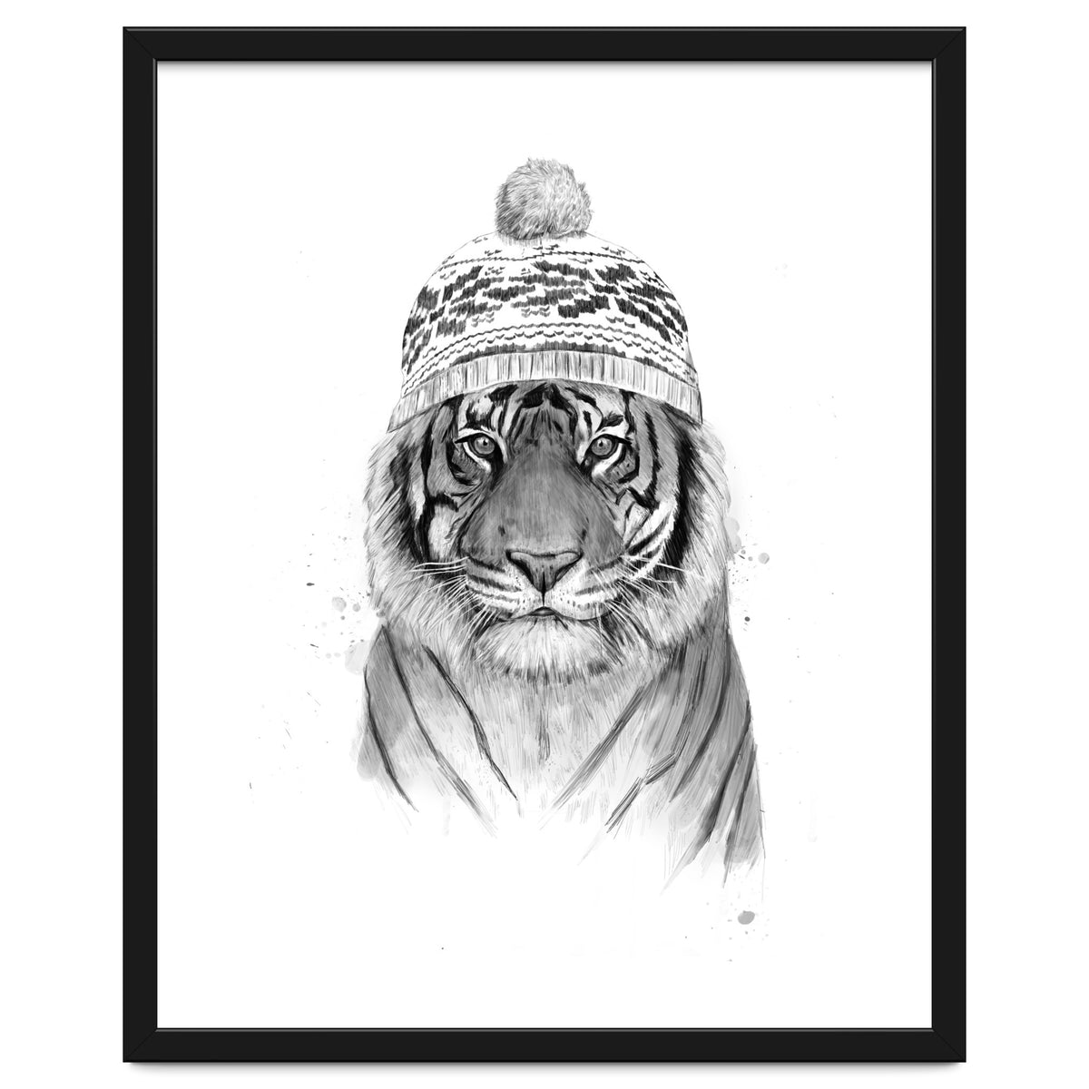 Siberian tiger (bw)