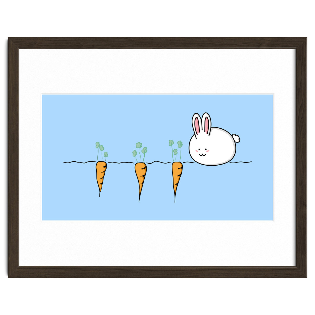 Kawaii Cute Rabbit With Carrots