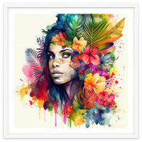 Watercolor Tropical Woman #17