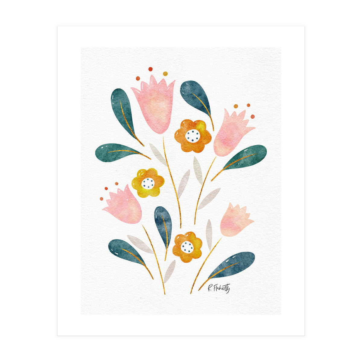Watercolour Tulips (Print Only)