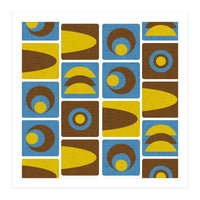 70s Cube Geo Blue  (Print Only)