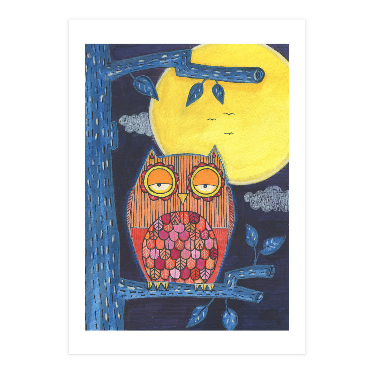 Sleepy Owl (Print Only)