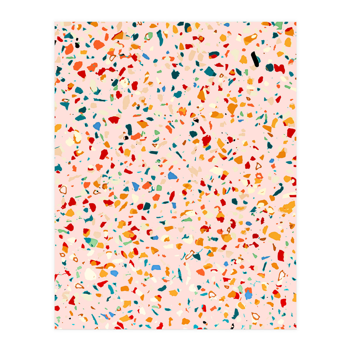 Blush Terrazzo | Pink Eclectic Speckles | Abstract Confetti Painting | Chic Bohemian Illustration (Print Only)