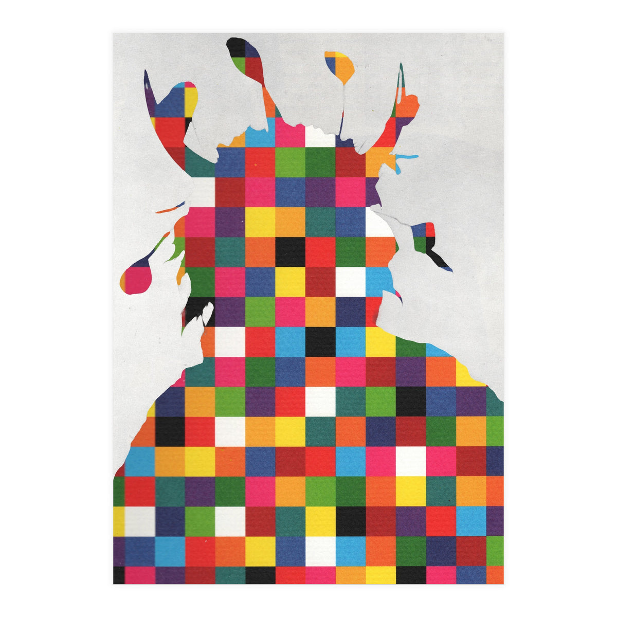 Indian Portrait Disaster · Kicking Bear Colorful Square (Print Only)
