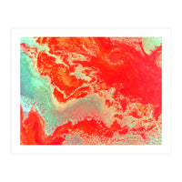 Sea Green And Coral (Print Only)