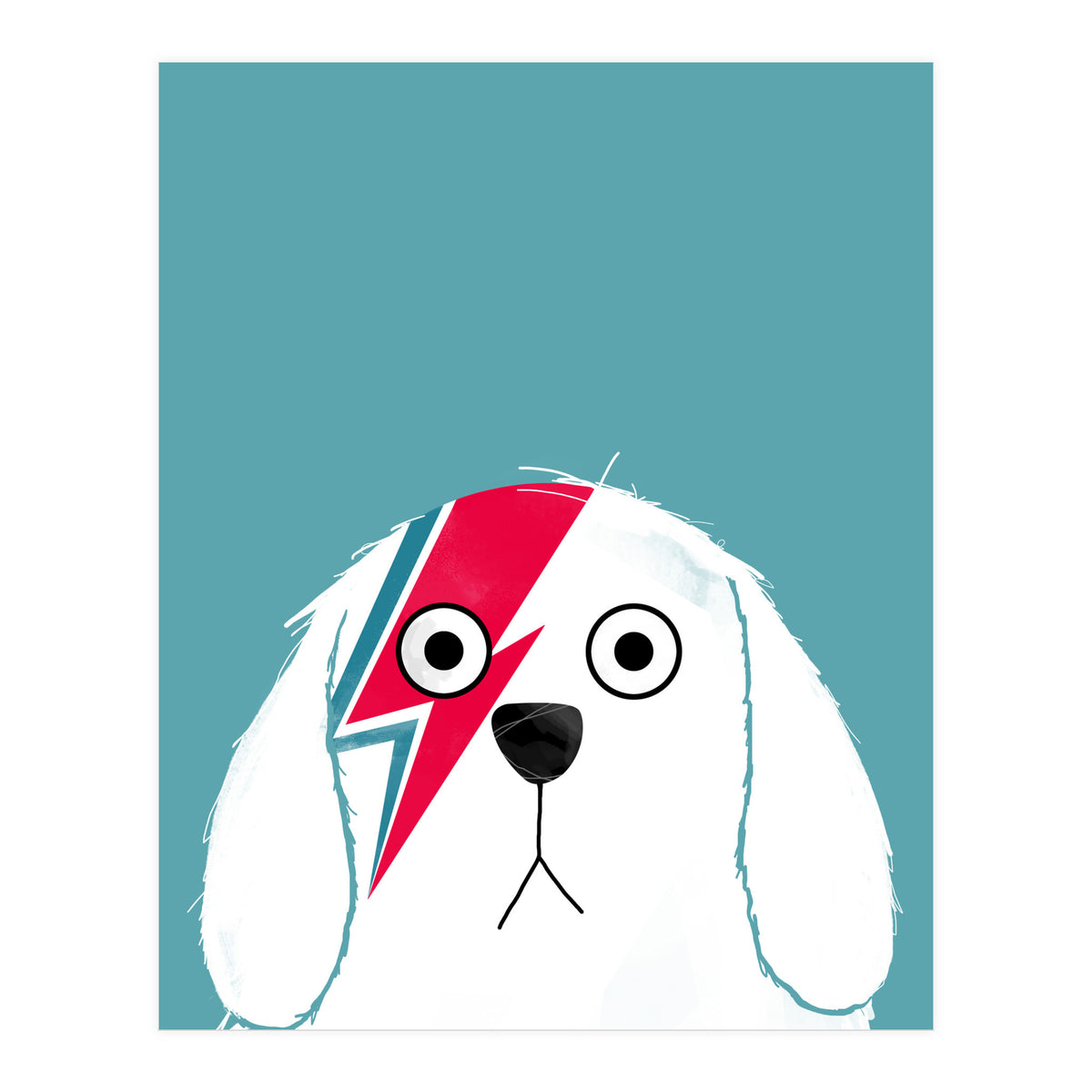 Doozal Dog Bowie White (Print Only)