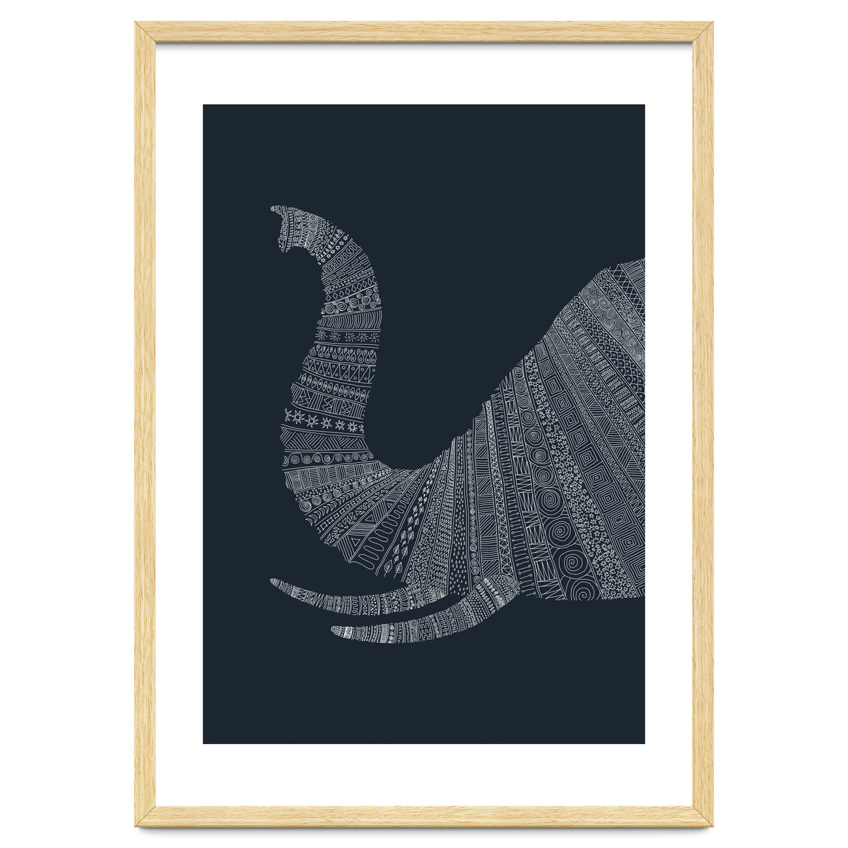 Elephant Blue Poster