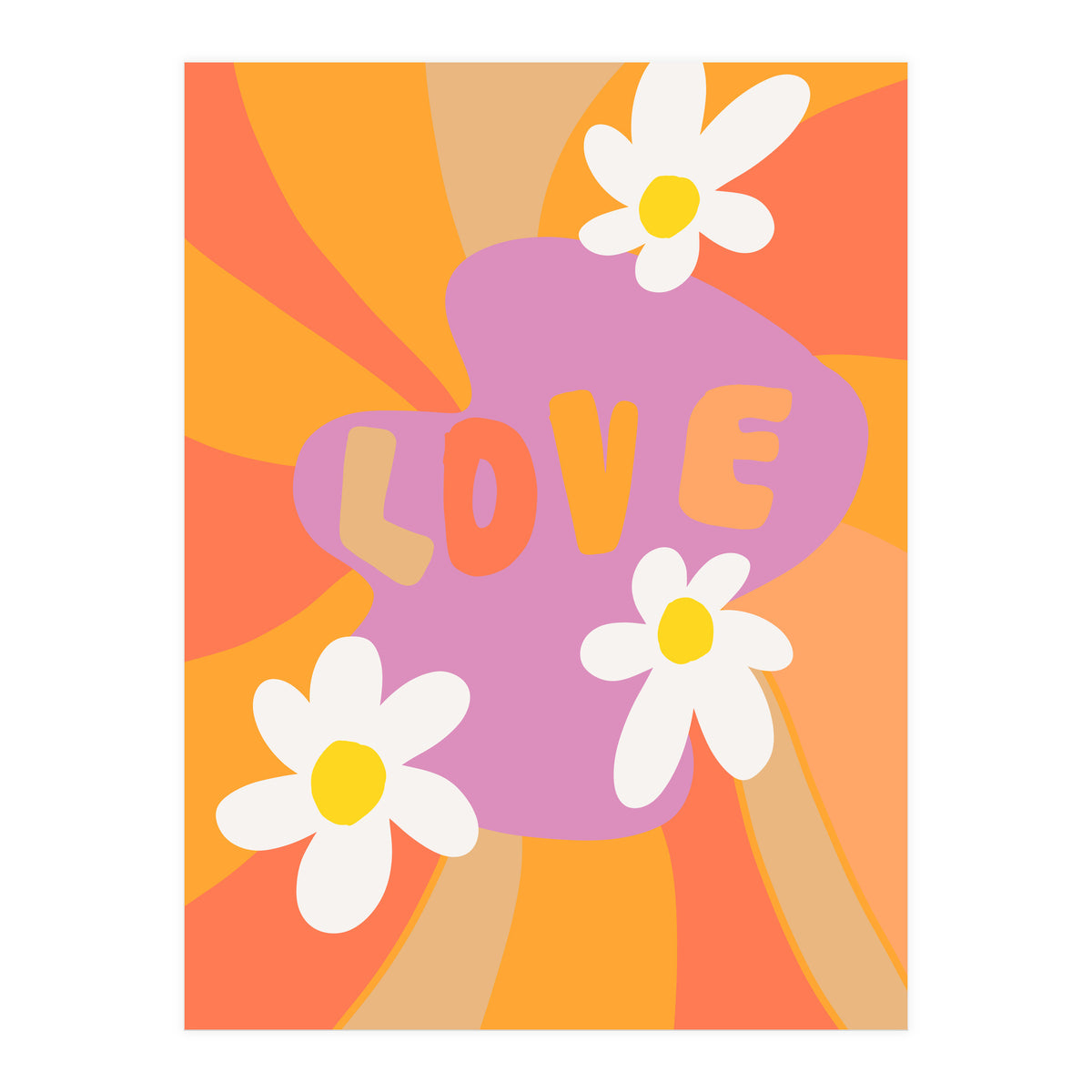 Love 60s 70s Daisy Sunshine (Print Only)
