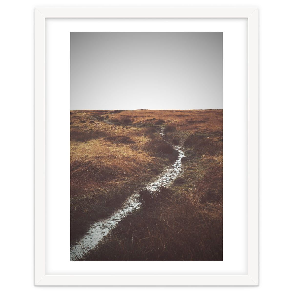 Bleak winter landscape of Saddleworth Moor