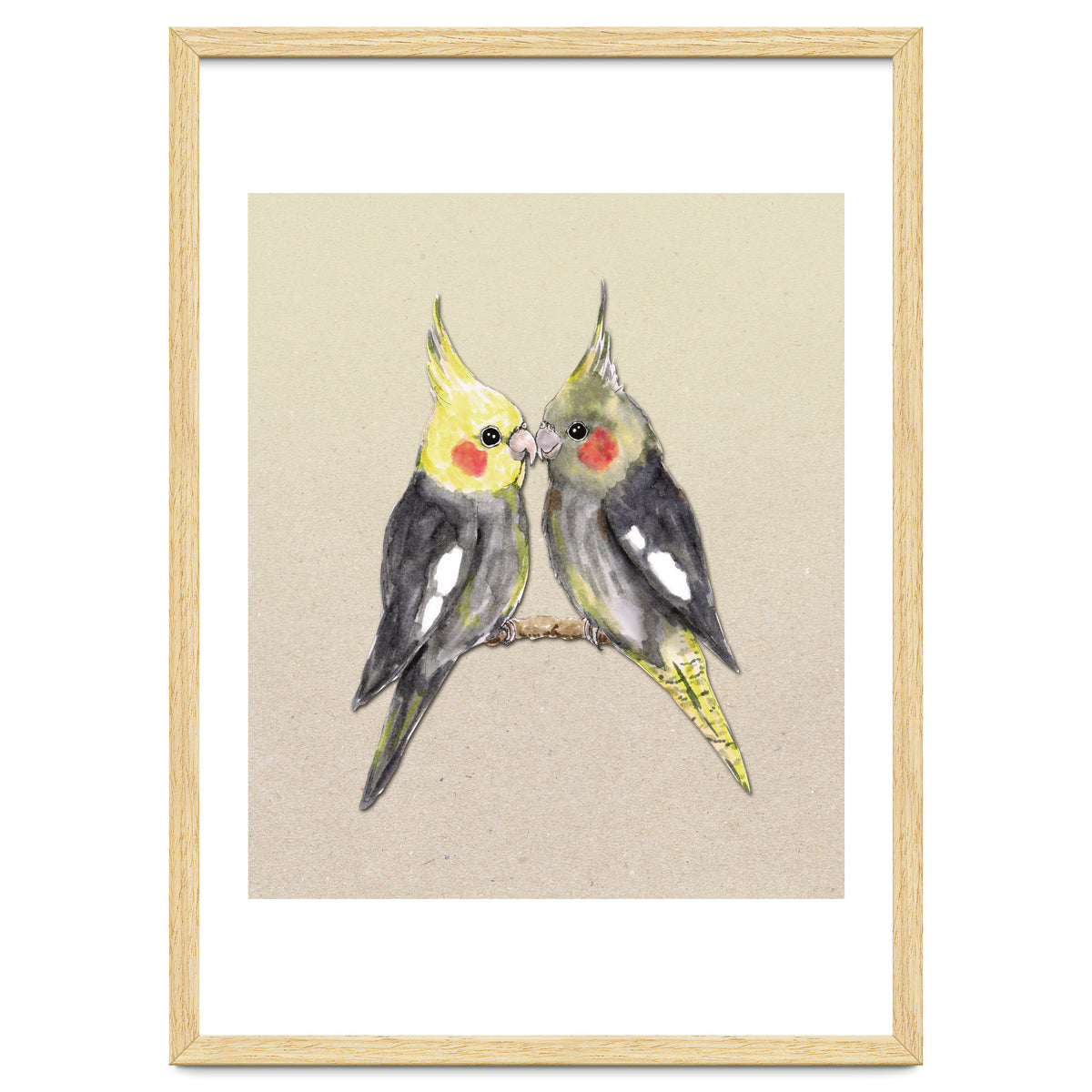 Two cute cockatiels