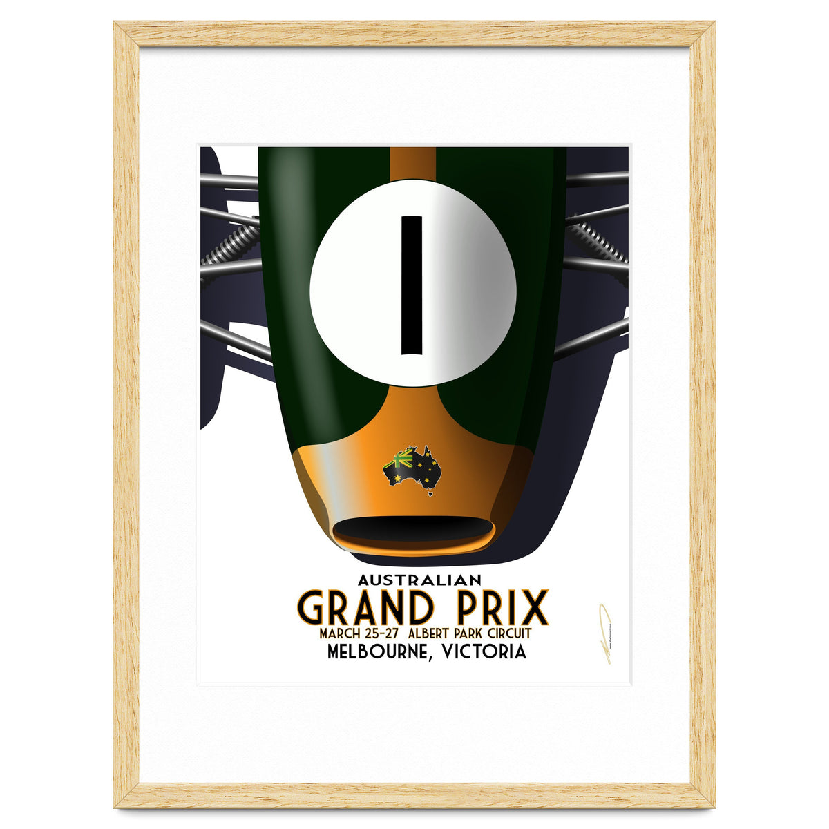 Australian Grand Prix Art Deco poster
