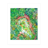 Tropical Vacay | Rainforest Jungle Botanical Lush Nature | Summer Lake People Swim | Boho Painting (Print Only) thumbnail
