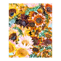 Summer Sunflowers, Modern Bohemian Urban Jungle Paint (Print Only)