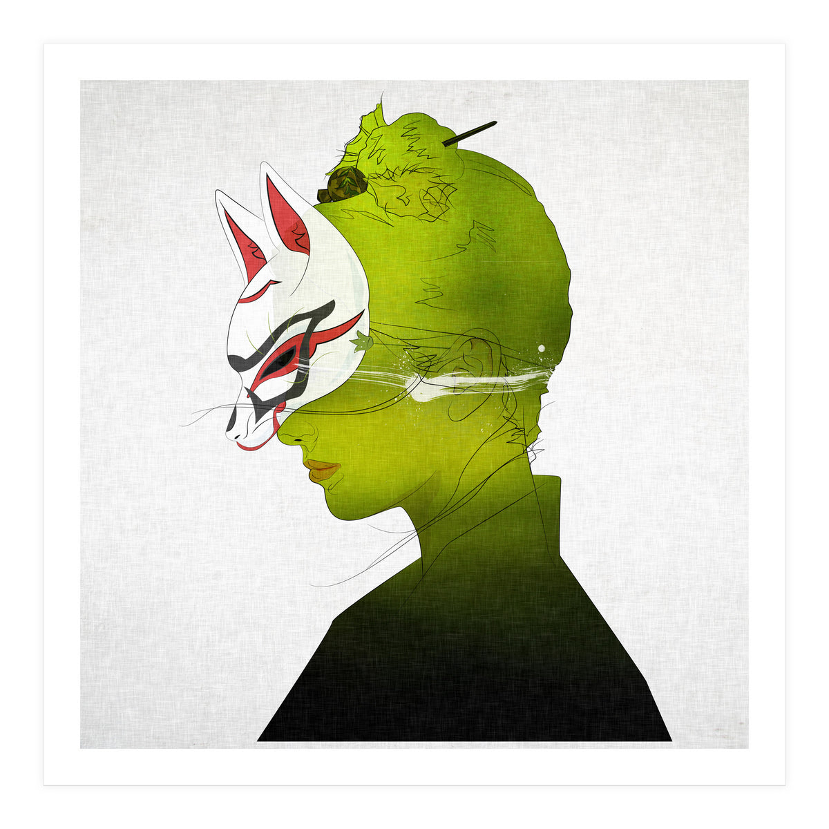 Fox Mask Side Face (Print Only)