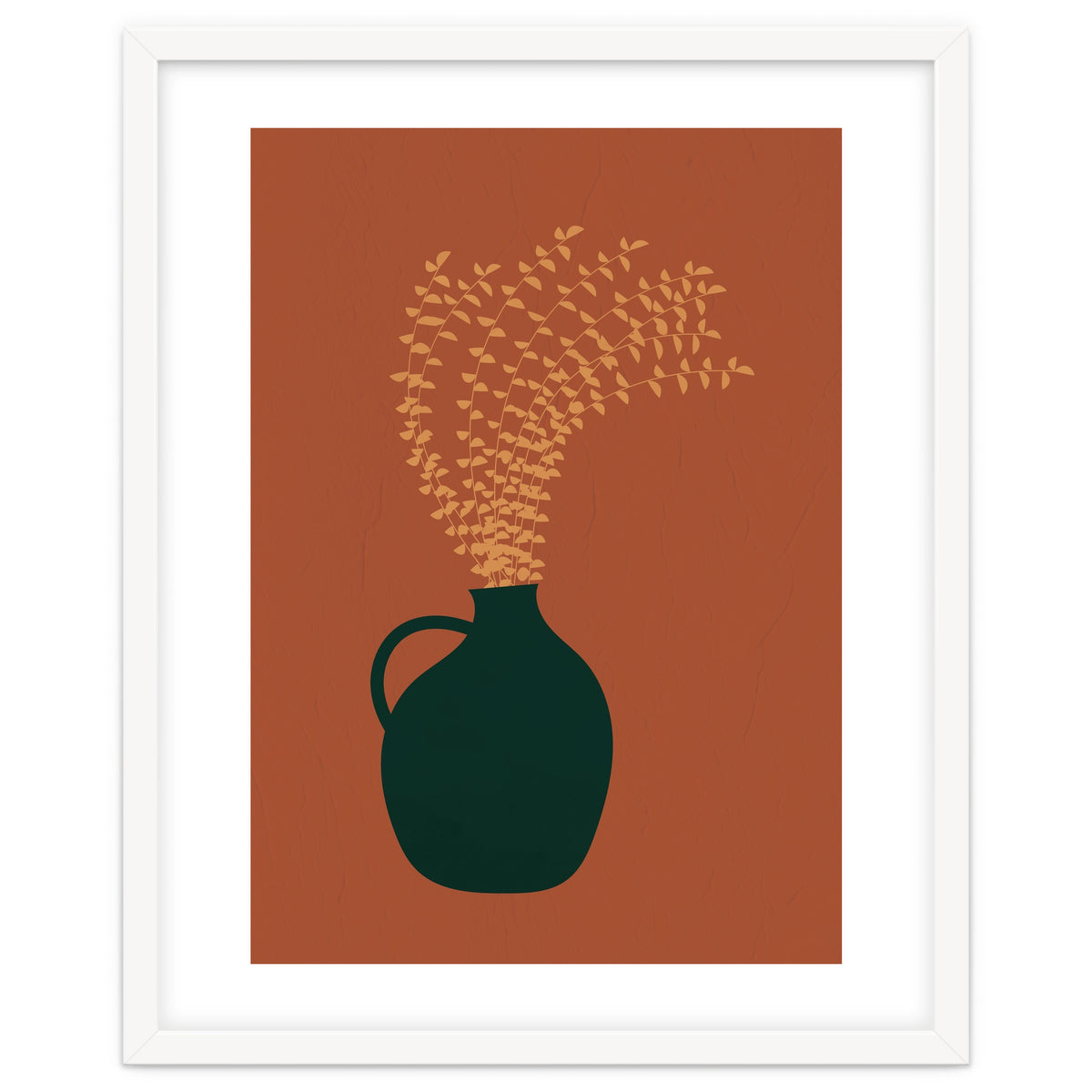 Terracotta Earth Tones Wall Decor Pottery Plant I