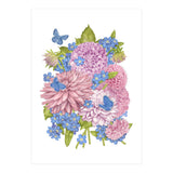 Pink Flowers and Butterflies (Print Only) thumbnail