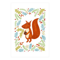 Squirrel With Acorn (Print Only)