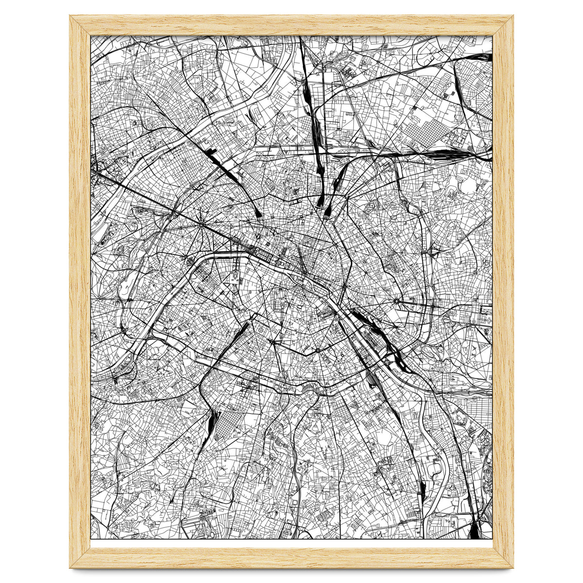 Paris White Map